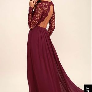 Awaken my love burgundy long sleeve maxi dress